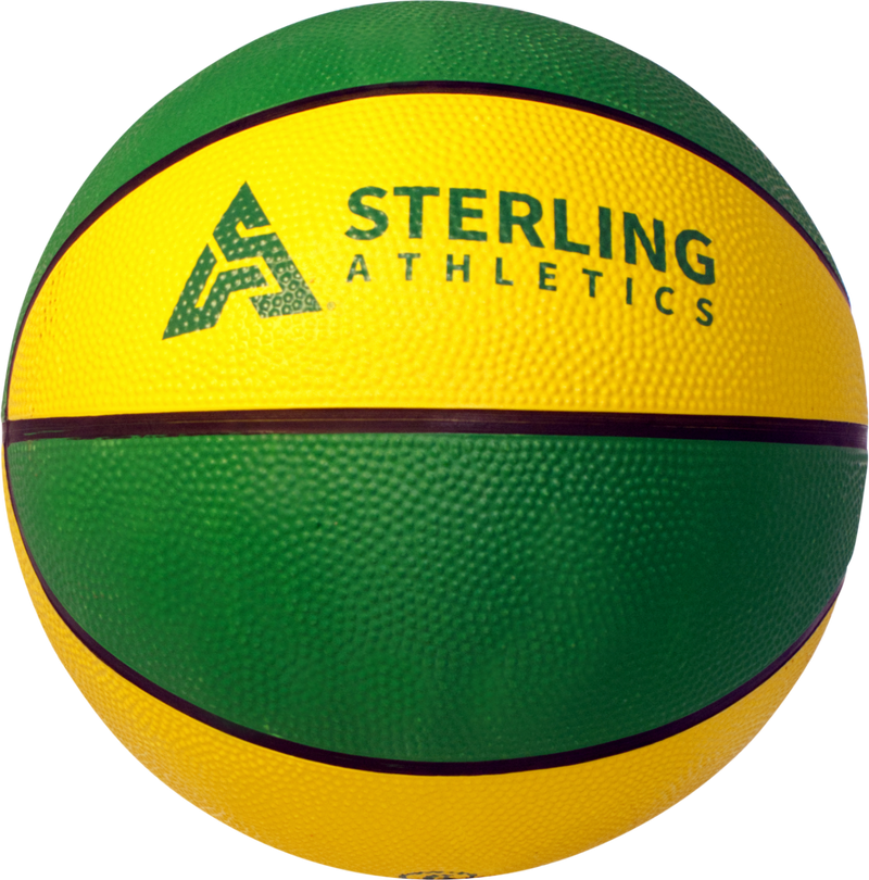 Sterling Athletics Neon Green Indoor/Outdoor Rubber Basketball Intermediate Size 6 (28.5)