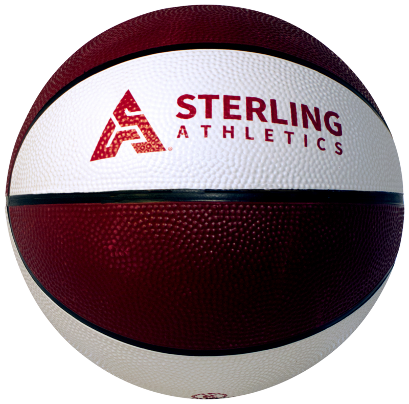 Sterling Athletics Maroon/White Indoor/Outdoor Rubber Basketball