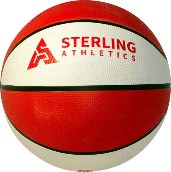Sterling Athletics Red/White Indoor/Outdoor Rubber Basketball